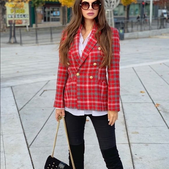 Zara plaid double breasted blazer - Picture 9 of 9